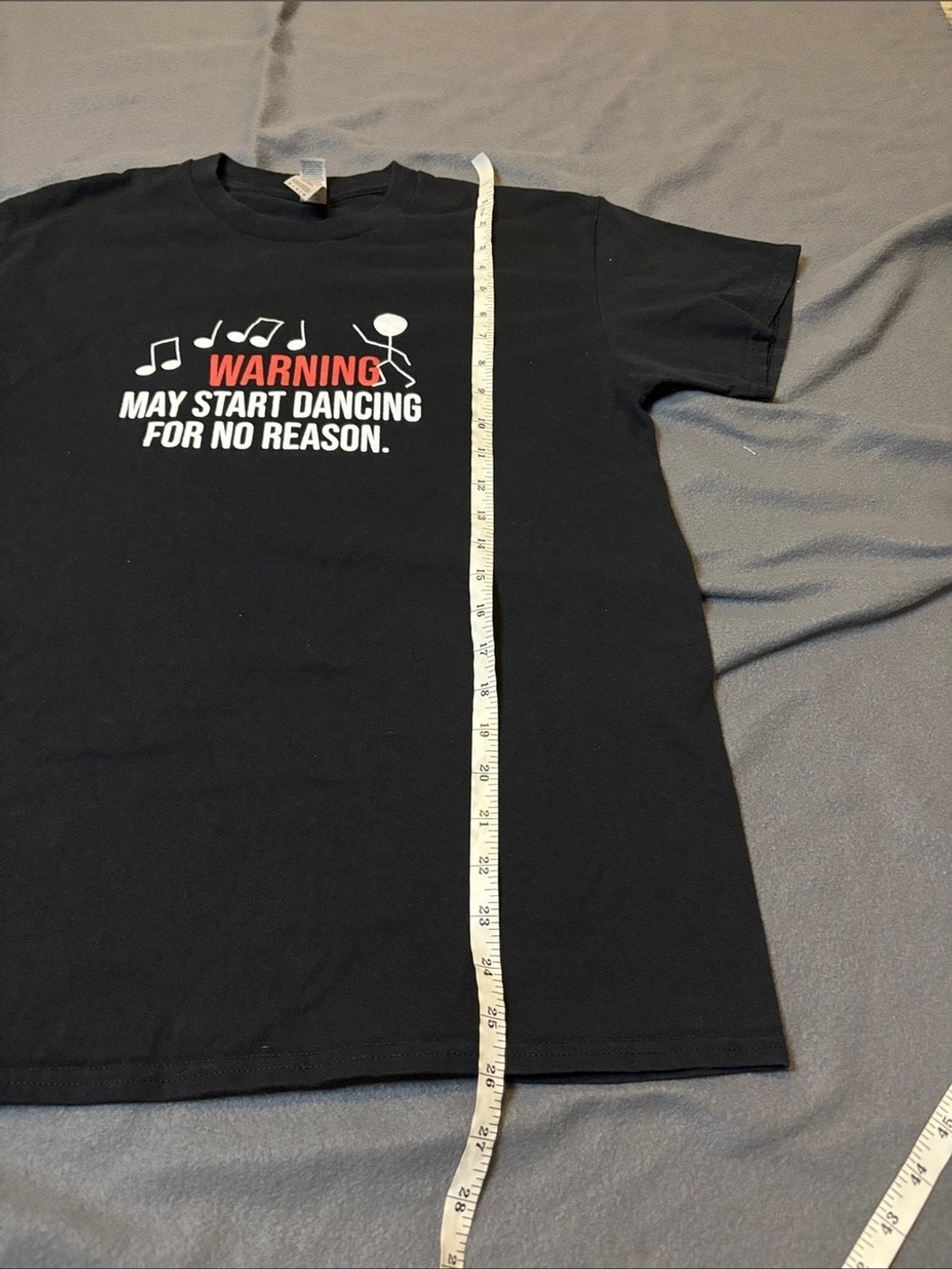 Gildan Warning May Start Dancing Graphic Tee Black Funny Shirt Sz M gallery