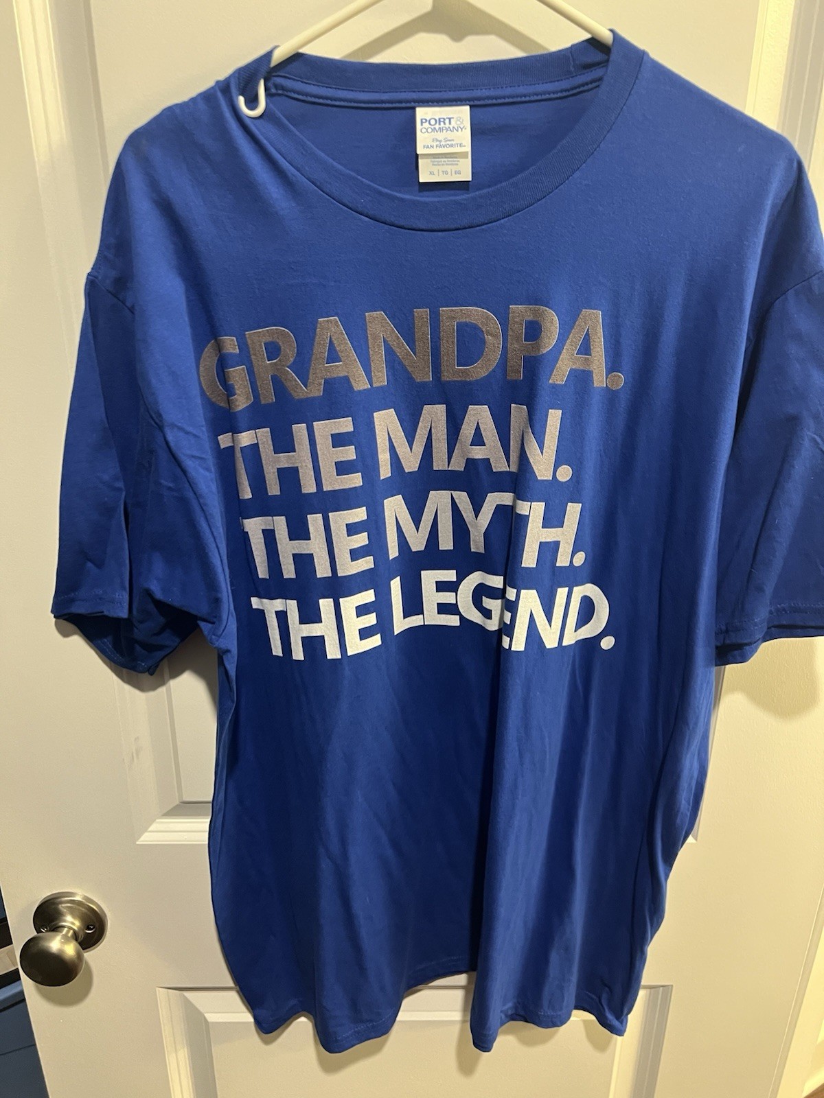 Port & Company Fan Favorite Men's XL Blue Crewneck Graphic Tee Grandpa Legend gallery