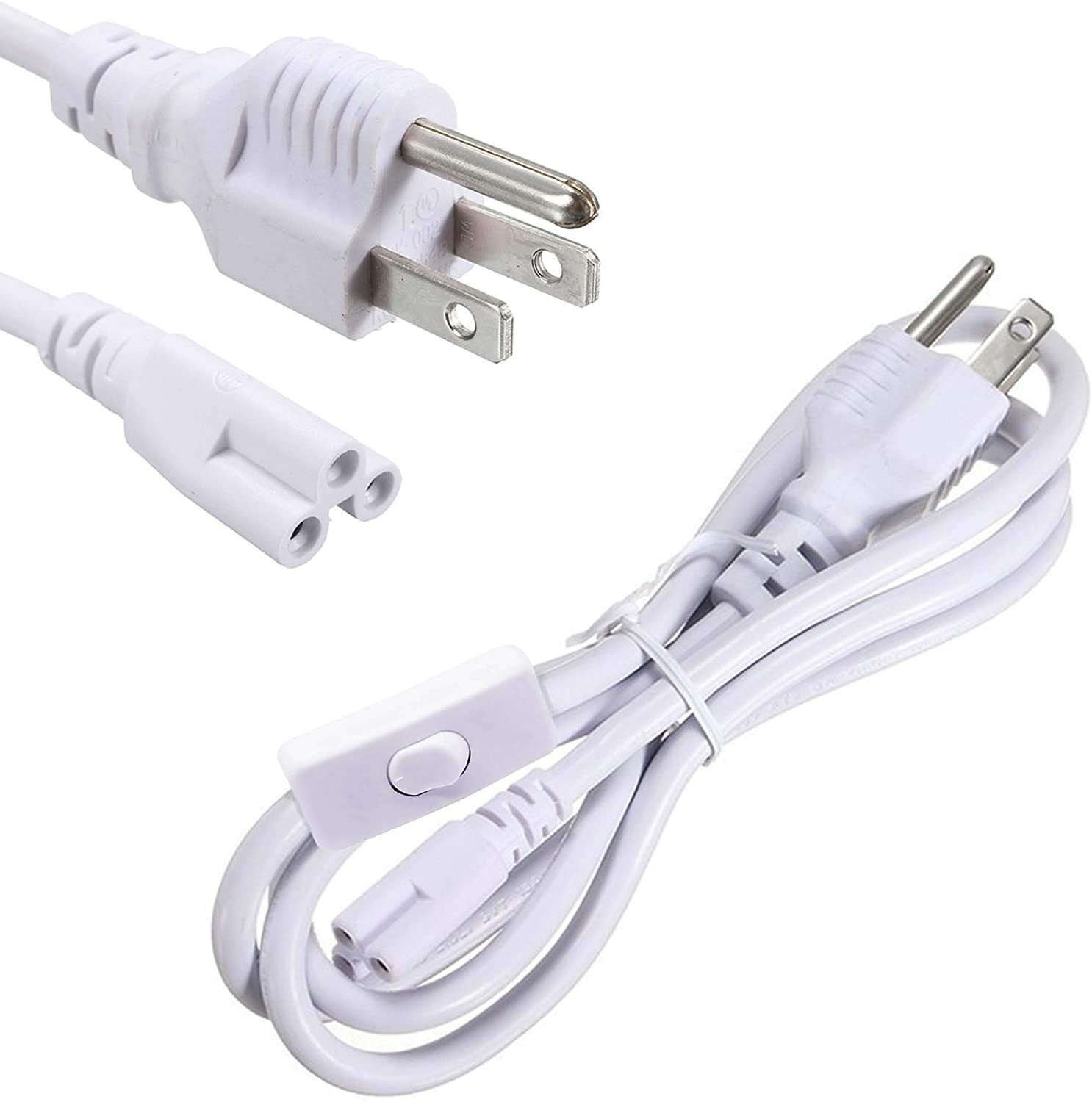 5FT POWER CABLE With Switch For T8 Integrated LED Tube Light Replacement