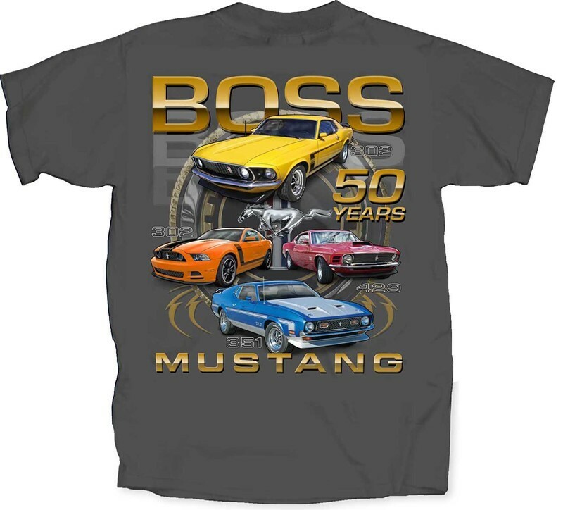 Ford Boss Mustang 50 Years 302 Tee AMERICAN MUSCLE CARS T’shirt