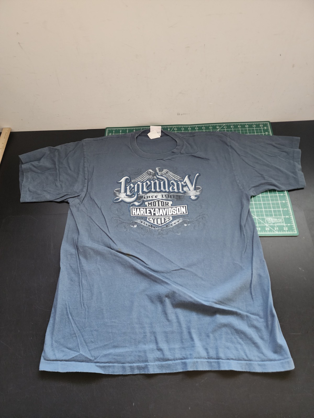 Harley Davidson Legendary Double Sided T-Shirt Sz XL Blue Cape Cod Hyannis MA