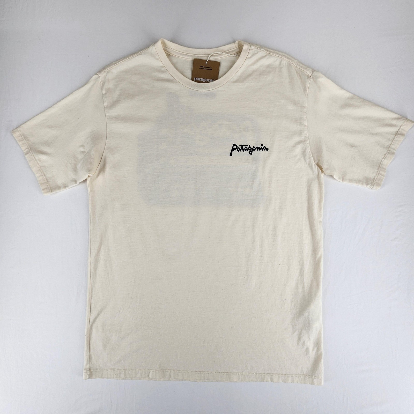 Patagonia Shirt Mens Small Undyed Natural Aquatic Action Little Fish Organic Tee gallery
