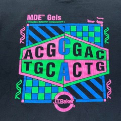 Vintage 90s J.T. Baker MDE Gels Solution DNA Science Tech T-Shirt USA – Large