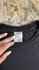 Vintage Peanuts Snoopy Graphic Print Black Crew Neck T-Shirt Unisex 2XL