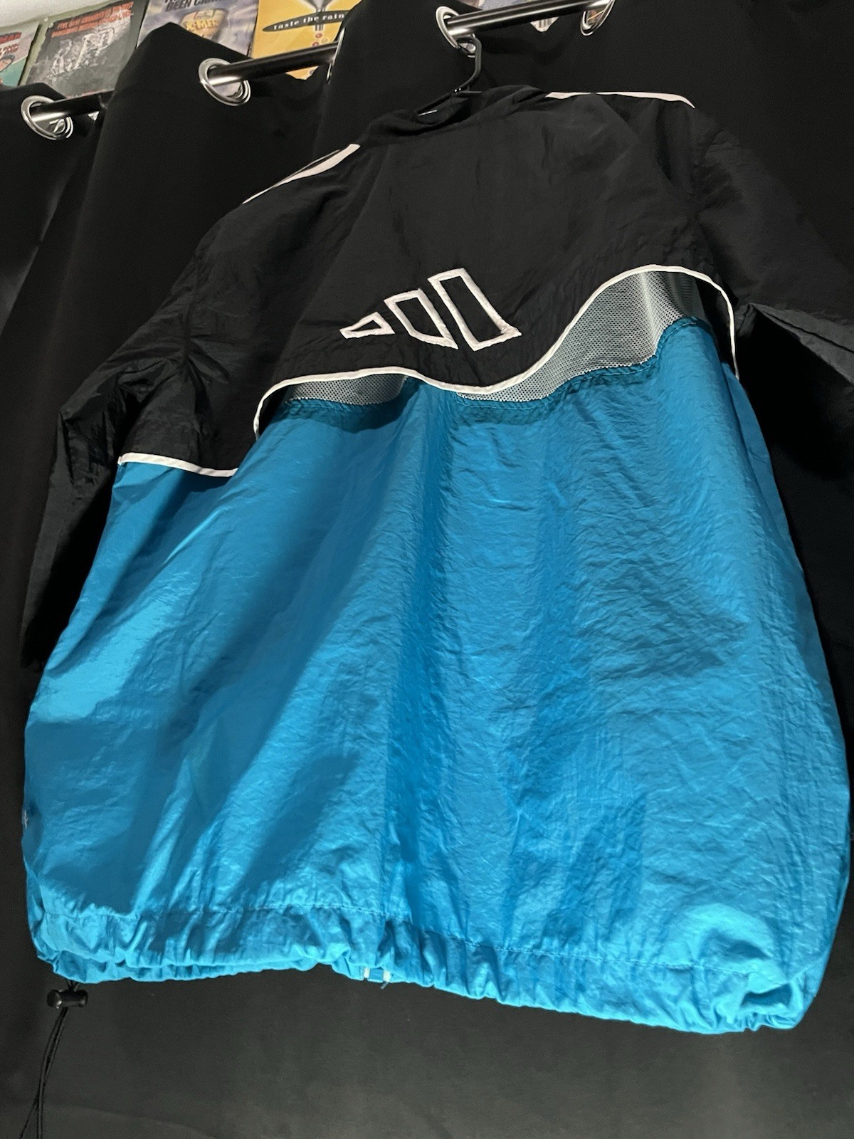 Vintage Black and Blue Adidas Windbreaker Size L Breathable Full Zip Up Hoodie gallery