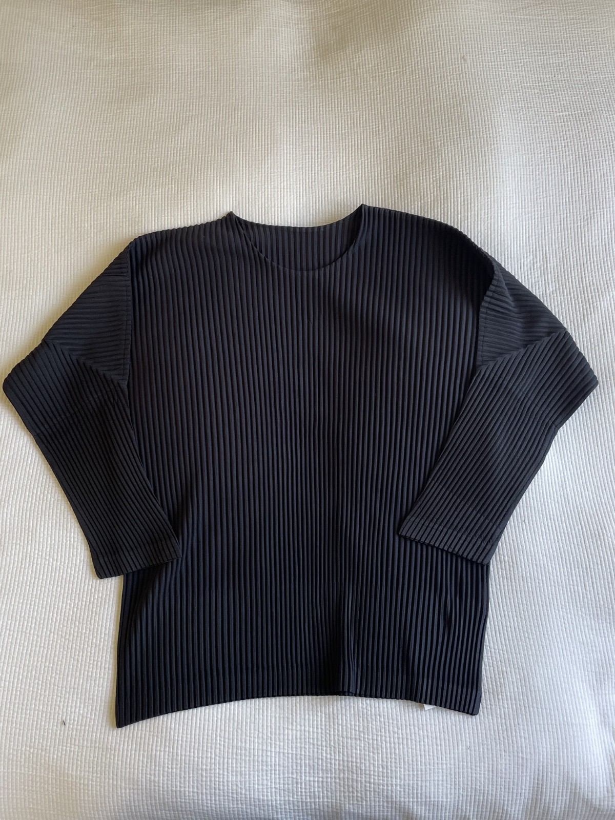 Issey Miyake Homme Plisse Black pleated Long sleeve Shirt gallery
