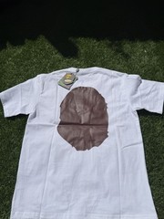 A Bathing Ape BAPE White Ape Head Graphic Tee Men’s Size S Crew Neck Cotton