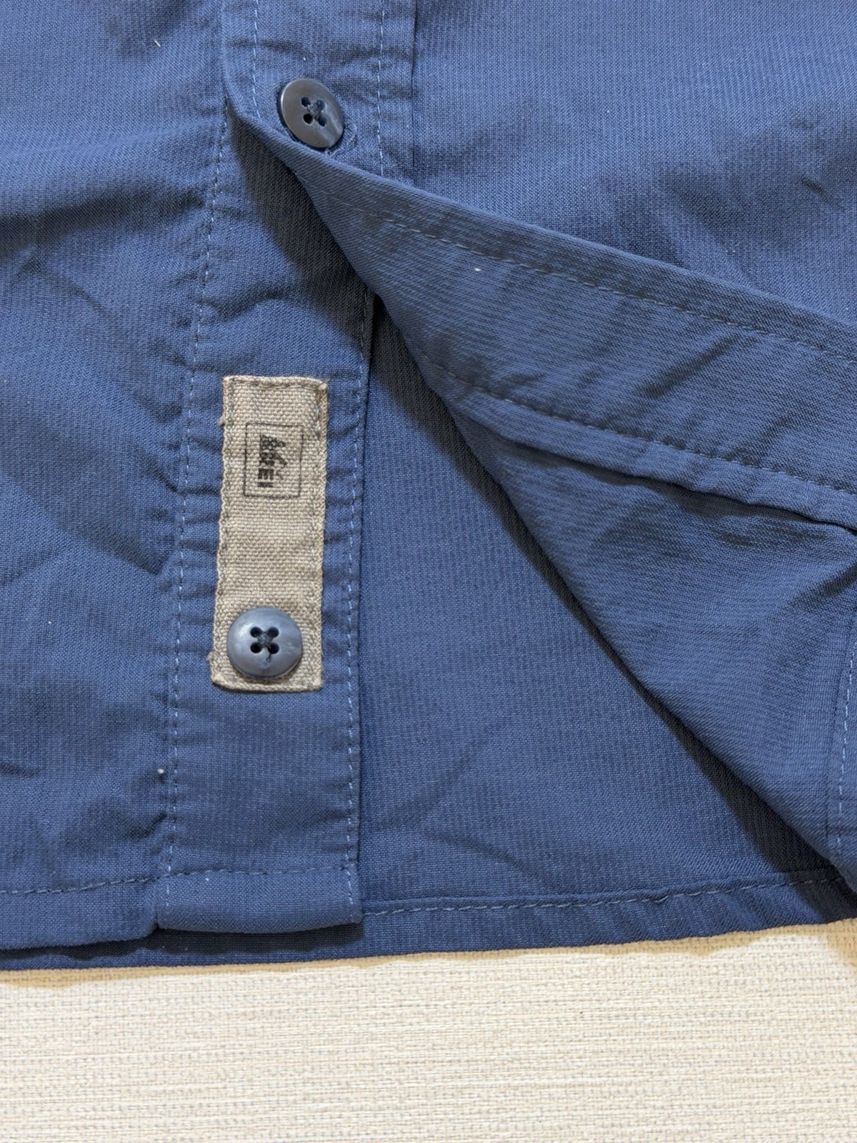 REI Sahara Shirt Men’s Large Blue Stretch Button Up Quick Drying Hiking Nylon gallery