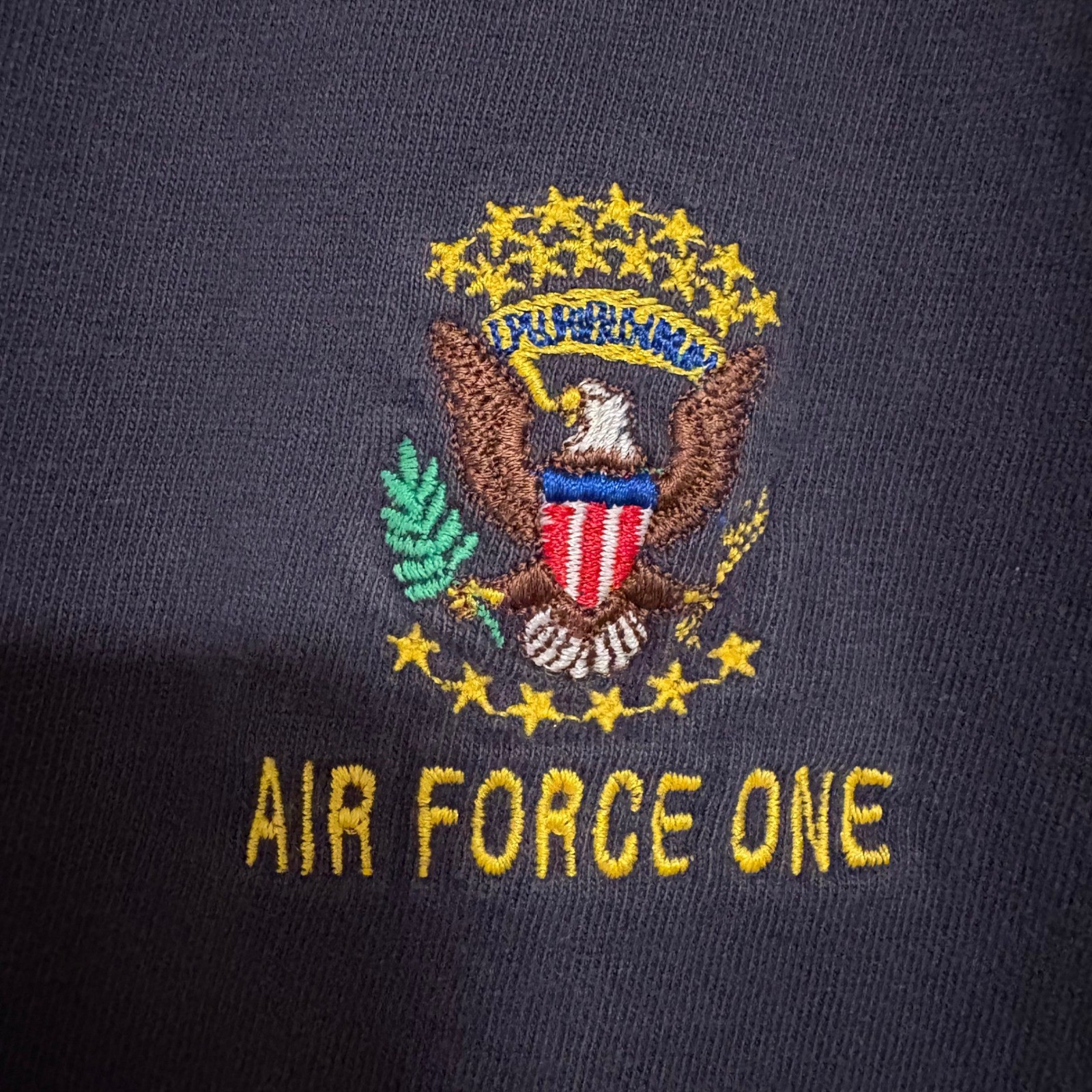 Air Force One Embroidered T Shirt Navy Blue Adult XL gallery