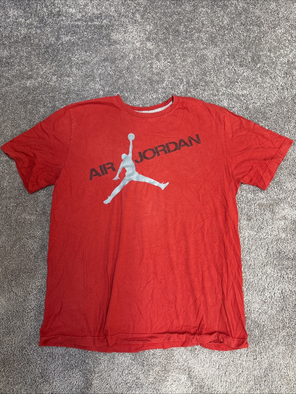 JORDAN JUMPMAN T-SHIRT RED BLACK/gray SIZE XL Used