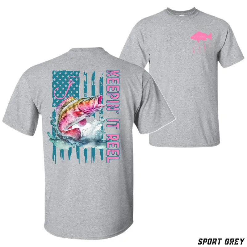 Keepin It Reel Fishing T-Shirt Funny Fish Graphic Tee Unisex Fisherman Gift gallery