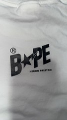 A Bathing Ape BAPE Heron Preston Graphic Print White Crew Neck T-Shirt M