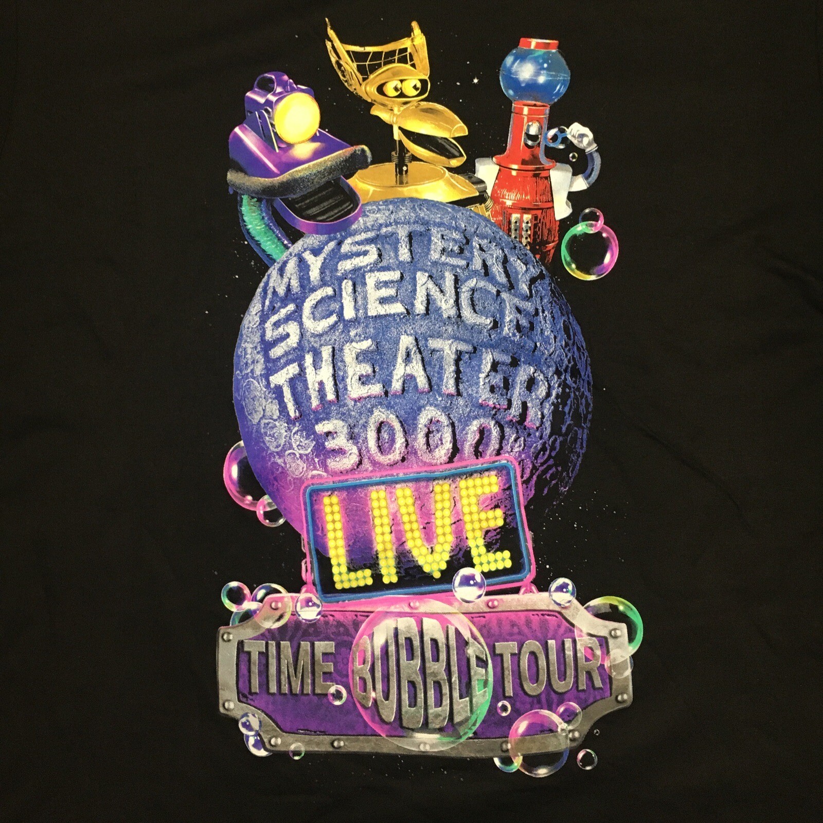 NEW MYSTERY SCIENCE THEATER 3000 MST3K Moon Logo Bubble Tour T-shirt BLACK XXL gallery