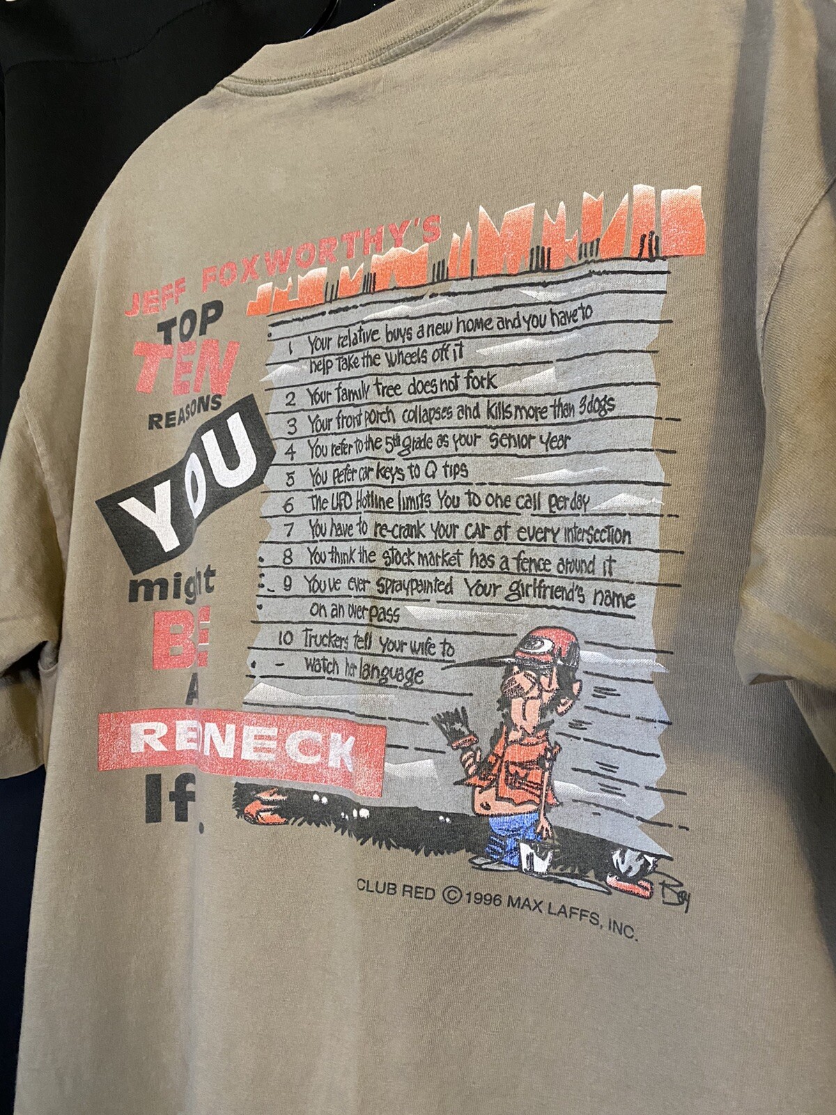 Vintage 90s Might Be A Redneck T-Shirt Jeff Foxworthy 1996 Single Stitch USA XL