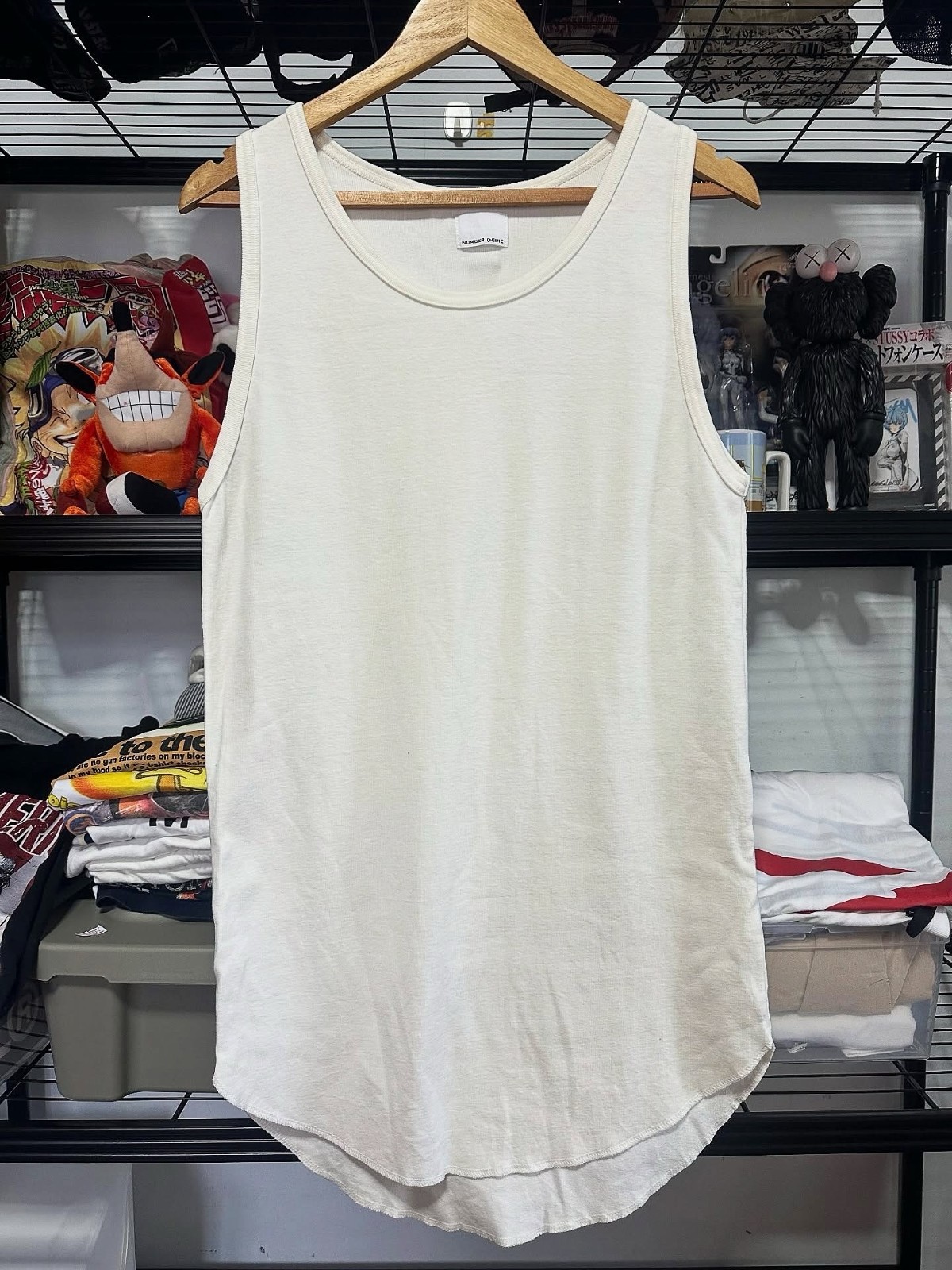 Number (N)ine — Plain Ribbed Tank Top Off-White gallery