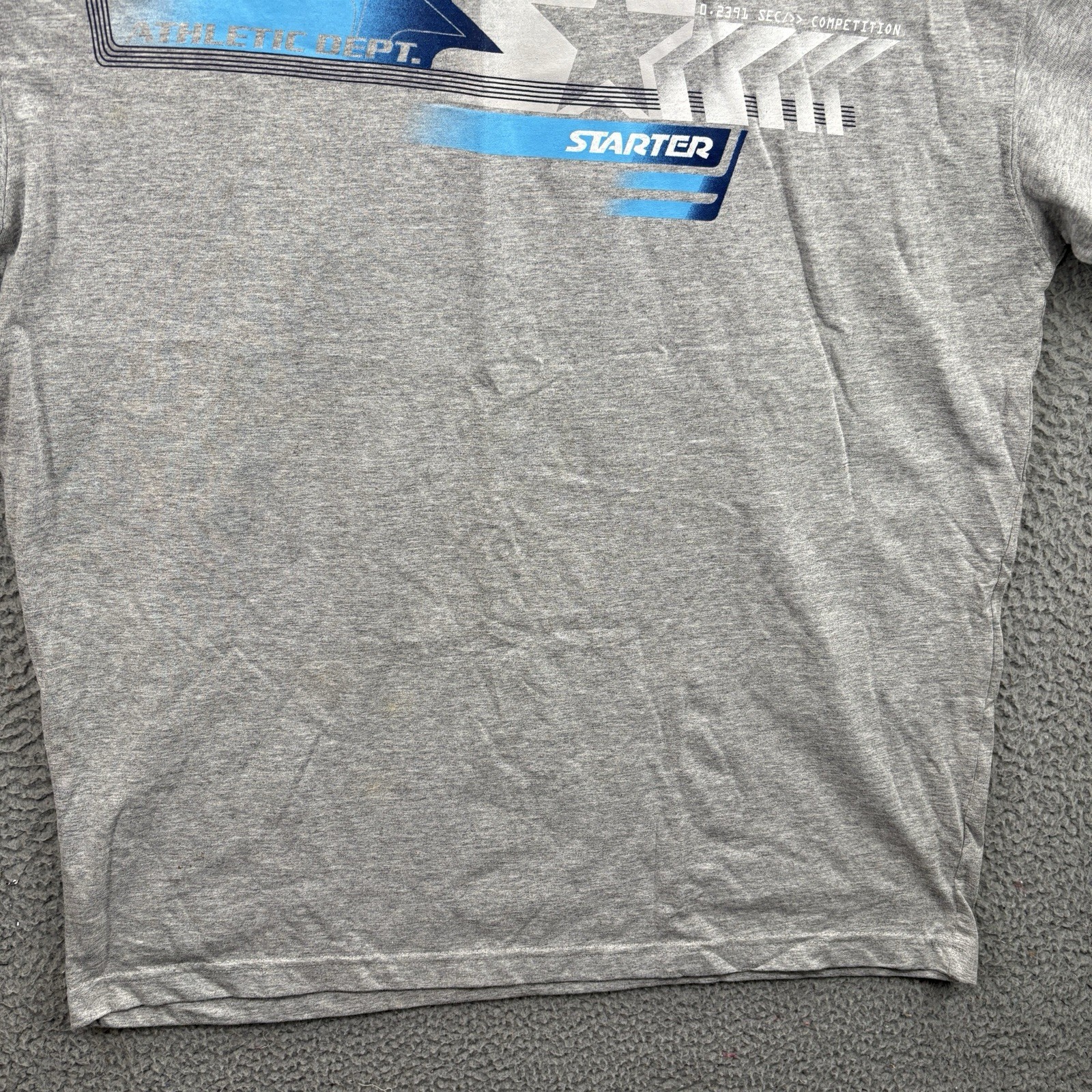Vintage Starter T Shirt Mens XL VTG 90s Sports Tee Gray Crewneck Spell Out Logo gallery