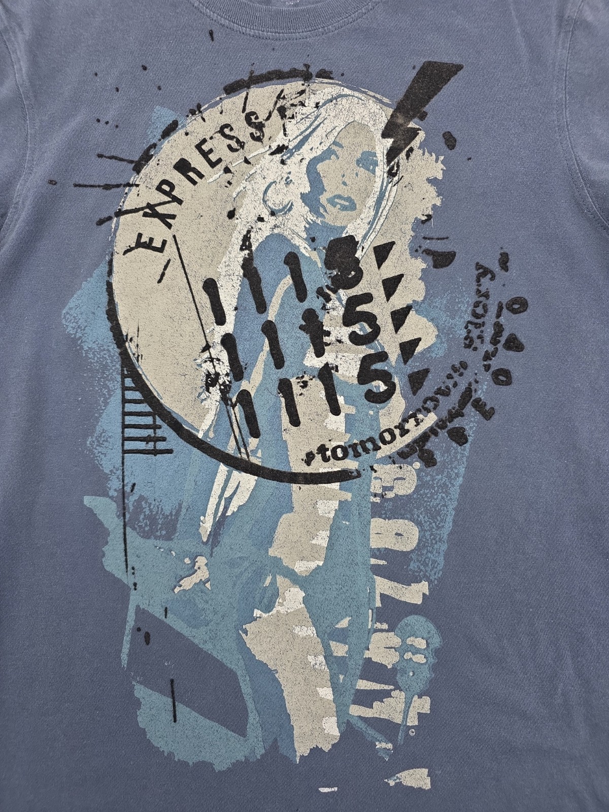 Express T-Shirt Men XS Graphic Blue Tee.#46813 gallery