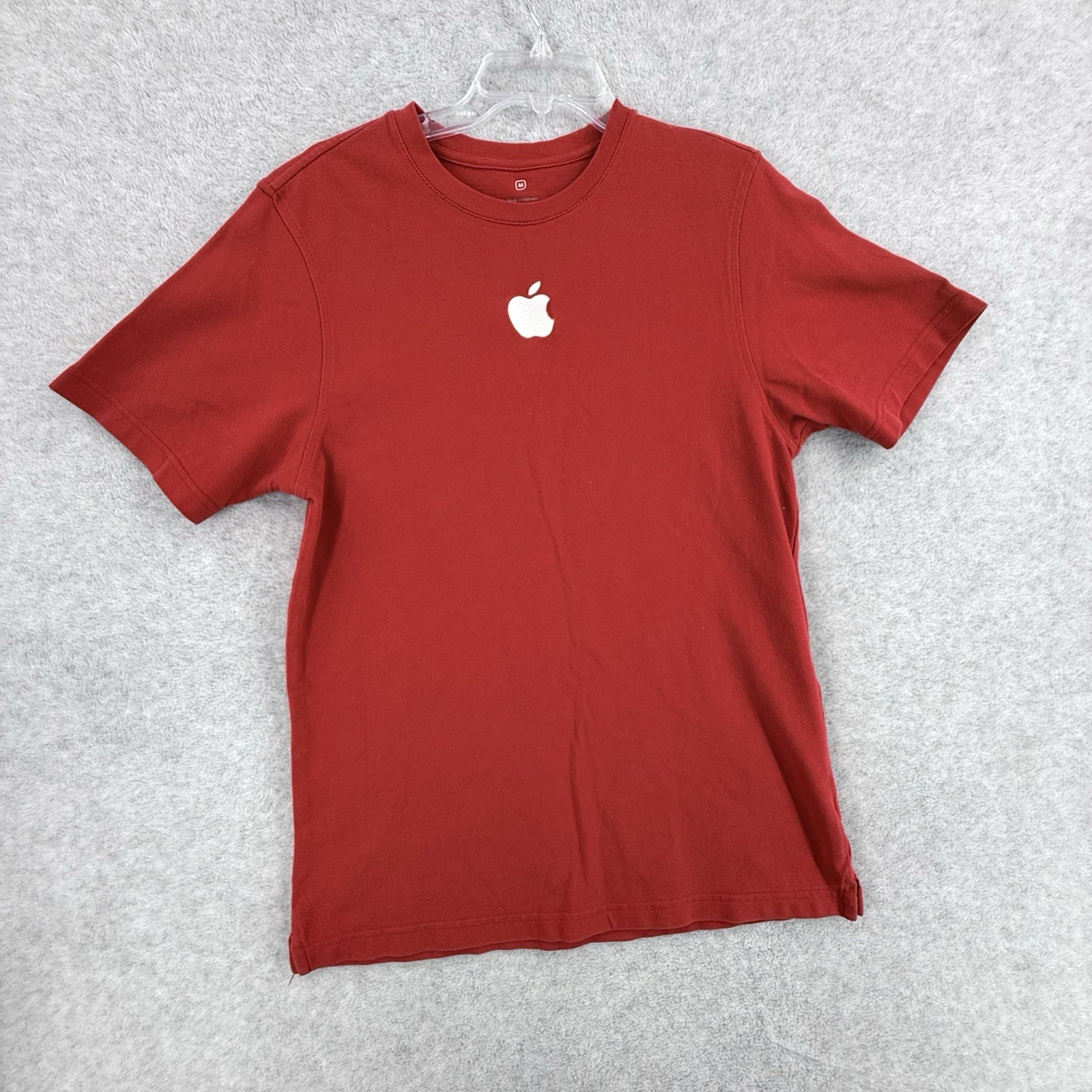 Apple Red Cotton Jersey Logo T-Shirt Crew Neck Men M Regular Fit Short Sleeve gallery