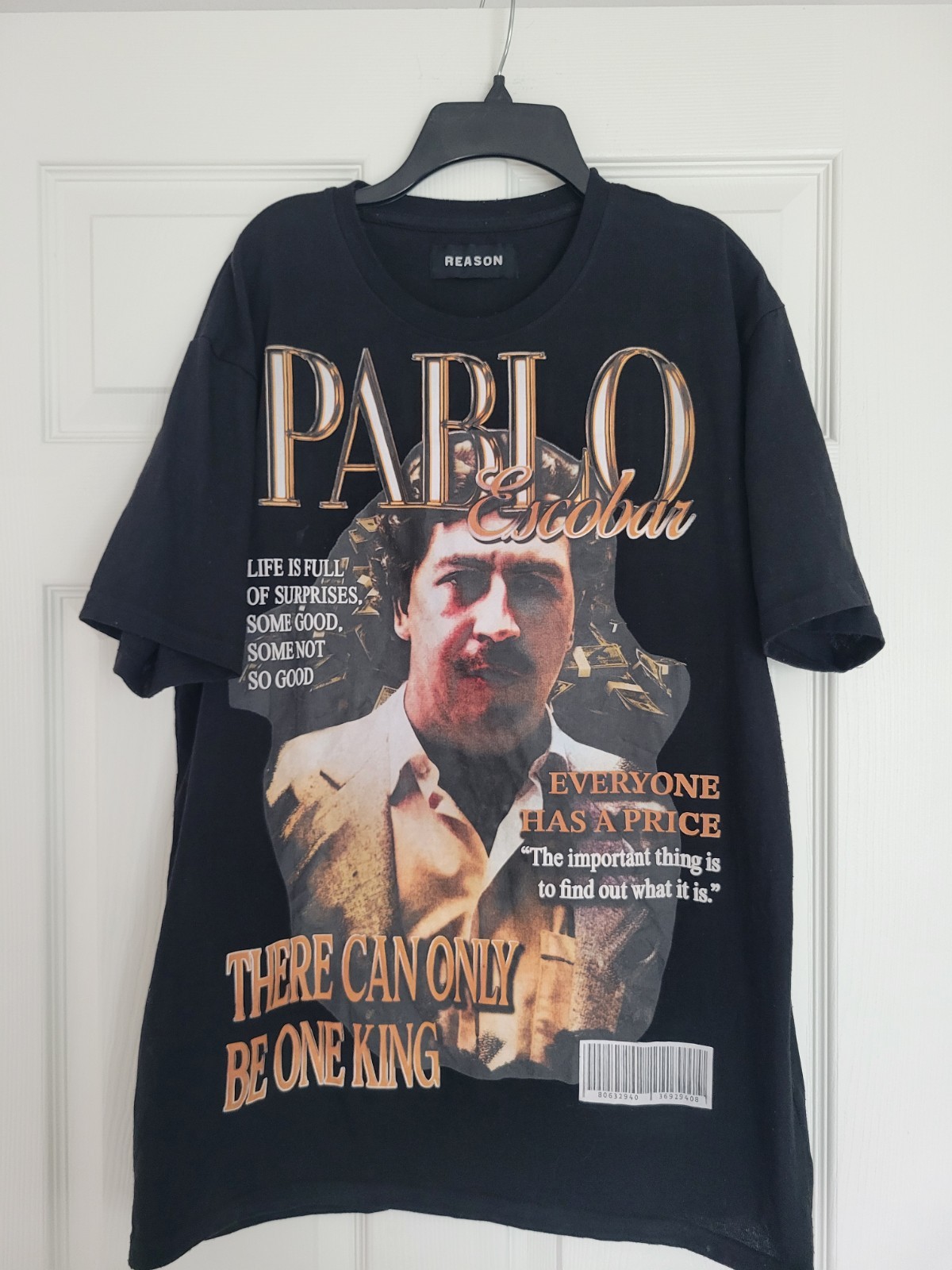 Pablo Escobar Reason Brand T-shirt Sz L Black gallery