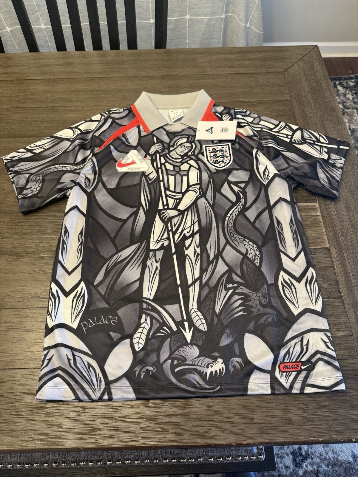 Palace x England Nike Jersey – Pewter Grey Black White – Size Small IN-HAND
