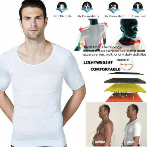 Men's Seamless Slimming Body Shaper Vest Abdomen T-Shirt Compression Sport Tank gallery