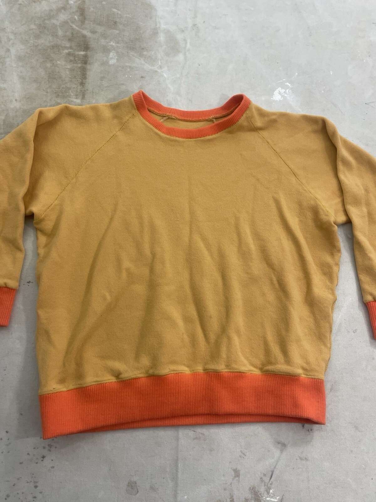 60’s Crazy Faded Orange On Orange CREWNECK L/XL A7054