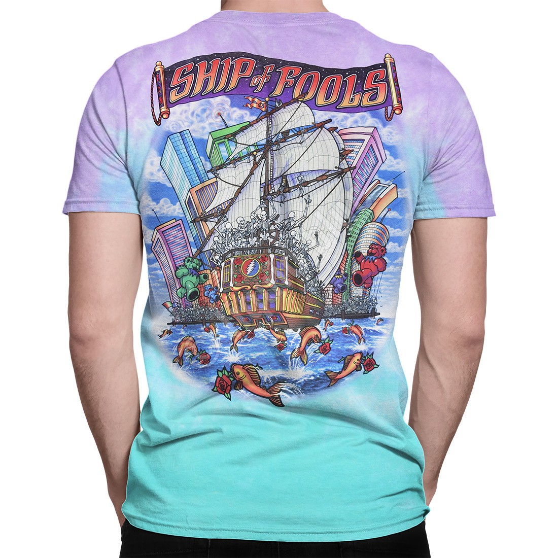 Grateful Dead Ship Of Fools Tie-Dye T-Shirt Liquid Blue gallery
