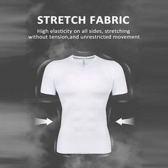 Men’s V-neck T-shirts Compression Quick Dry Bodybuilding Muscle Short Sleeve Tee