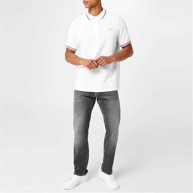 SLAZENGER TIPPED PIQUE POLO SHIRT T SHIRT GOLF TENNIS S M L XL XXL 2XL 3XL 4XL gallery