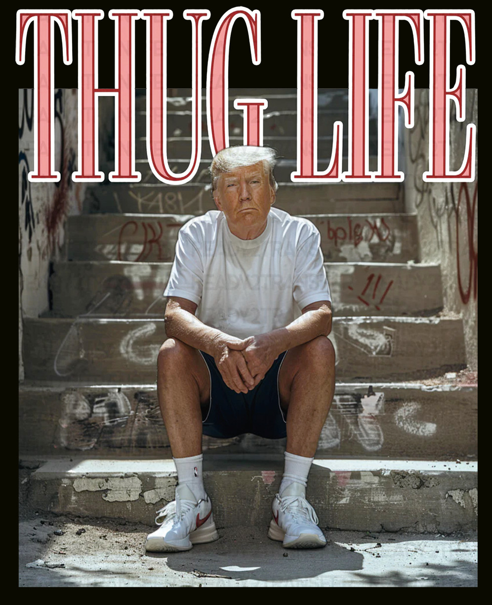 THUG LIFE TRUMP 2024 HEAT TRANSFER SELF IRON ON PERSONALIZE FOR T-SHIRT USE LOT