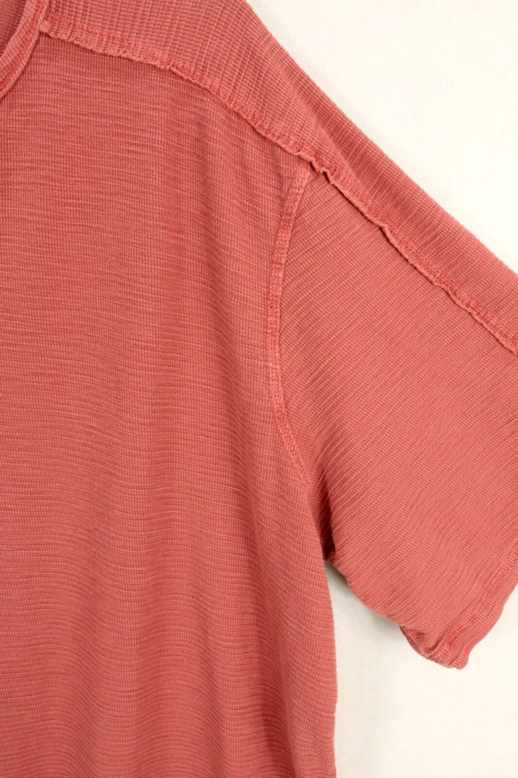 32 Bar Blues Thermal Mens Top XL waffle weave Short Sleeve Burnt Orange gallery