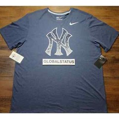 NIKE MLB NEW YORK YANKEES TRI BASEBALL SHIRT NYY 00036177X YN5 SIZE LARGE