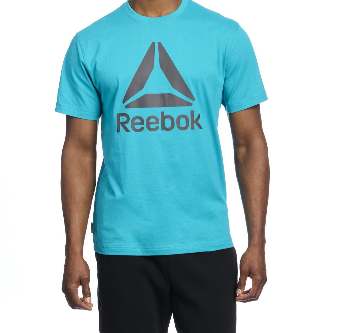NWT REEBOK Men's Delta Logo Graphic Cotton Blend Tee, Capri Breeze, S or 3XL gallery