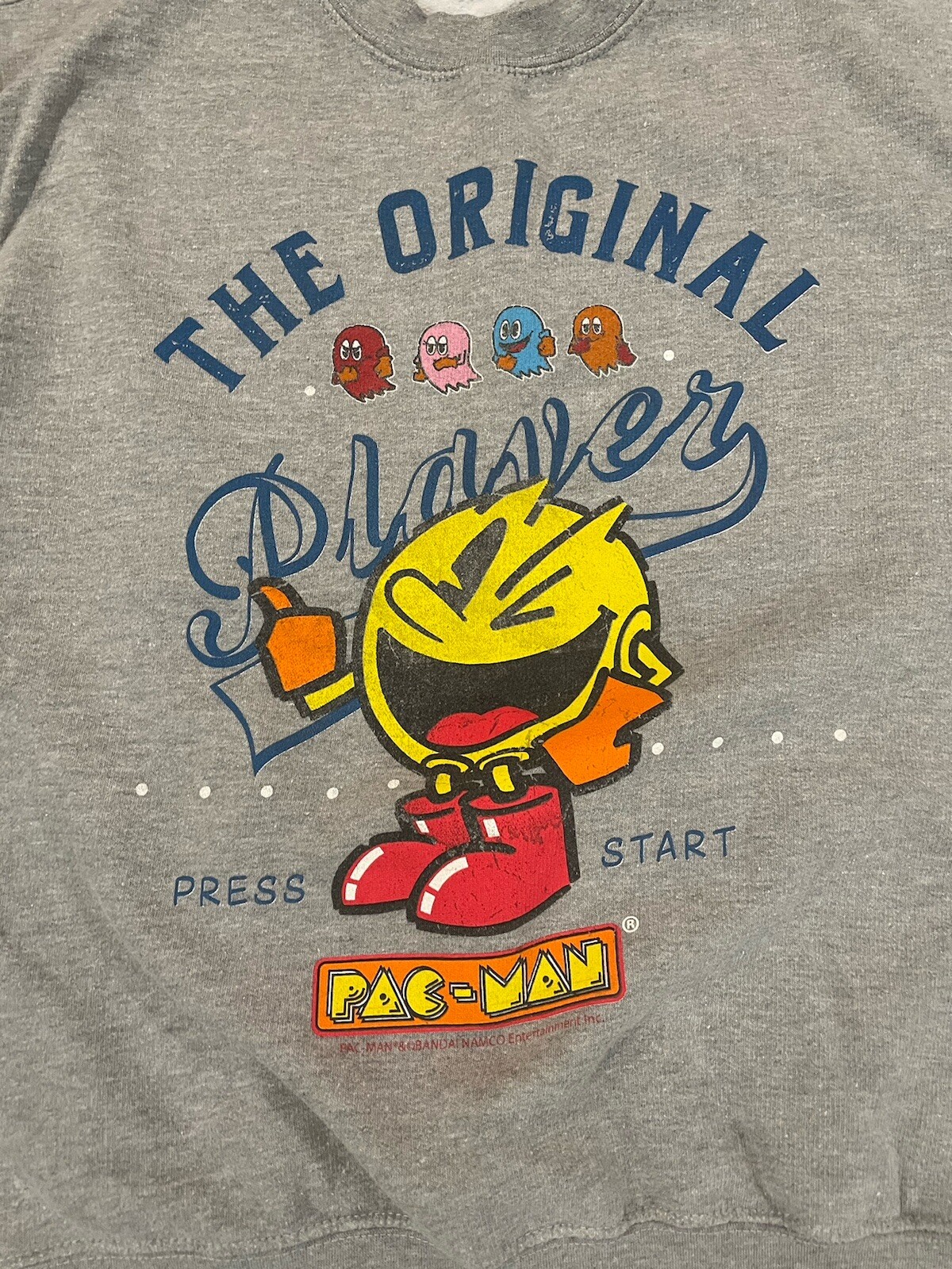 Brisco Brands PACMAN Original Player Sweater Gray Size Medium VGC Arcade Games gallery