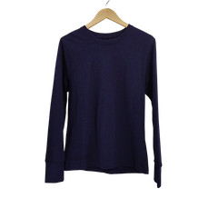 Quince Men Flowknit Breeze Performance Long Sleeve Tee Blue Sleeved Top L