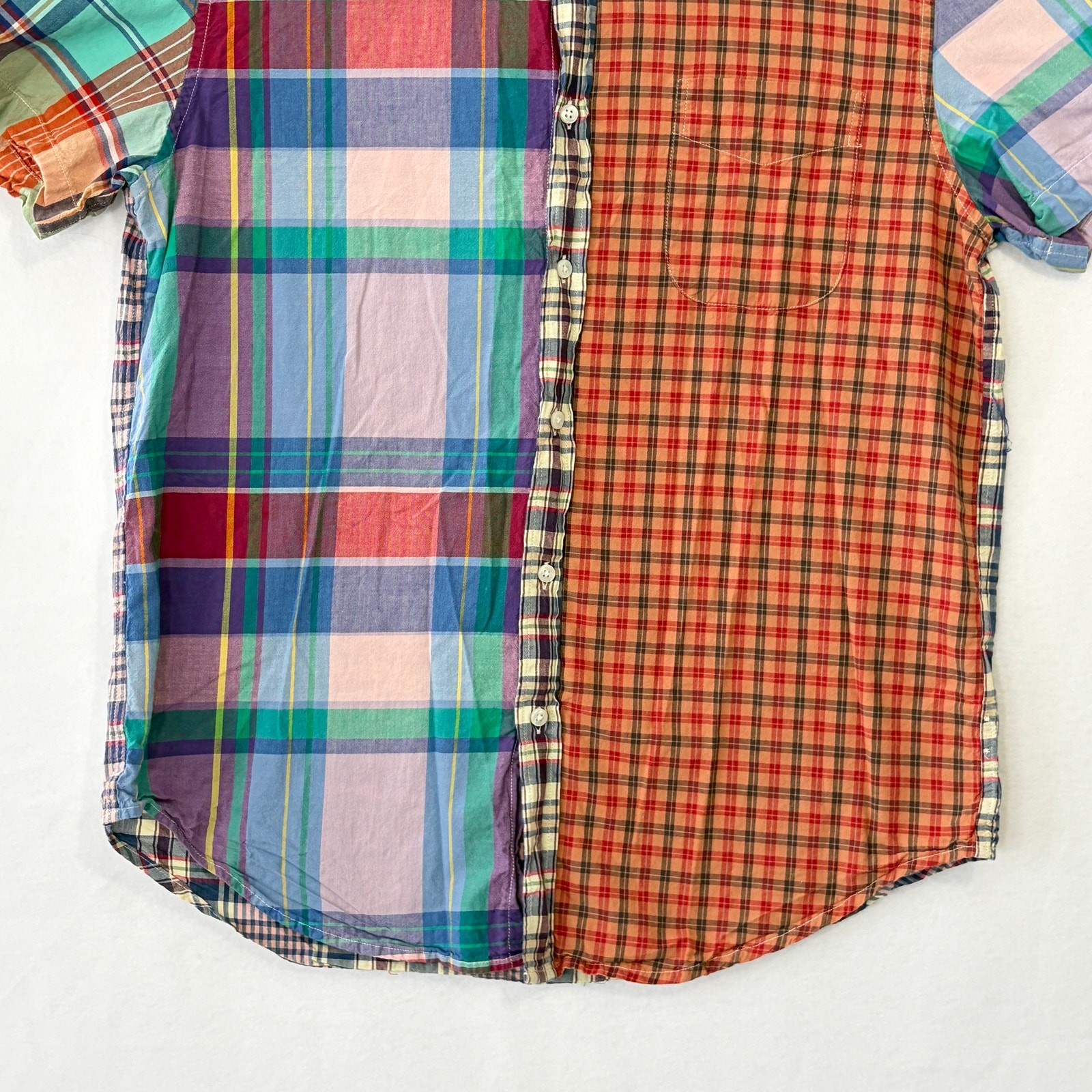 J. Crew Mens Colorful Mixed Plaid Relaxed Indian Madras Button Down Shirt Medium gallery