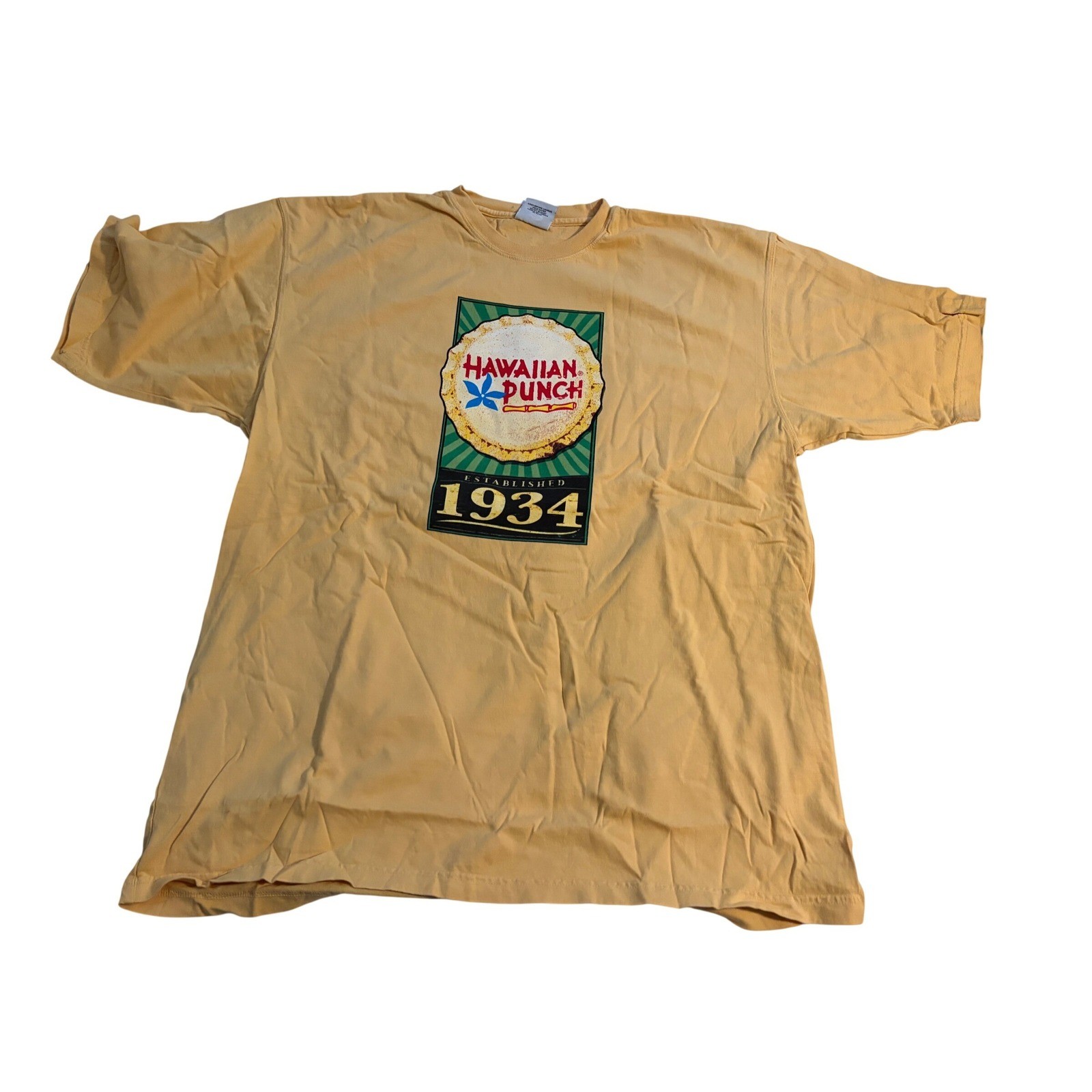 Authentic Pigment Hawaiian Punch Graphic T-Shirt Retro Yellow XL NWOT gallery