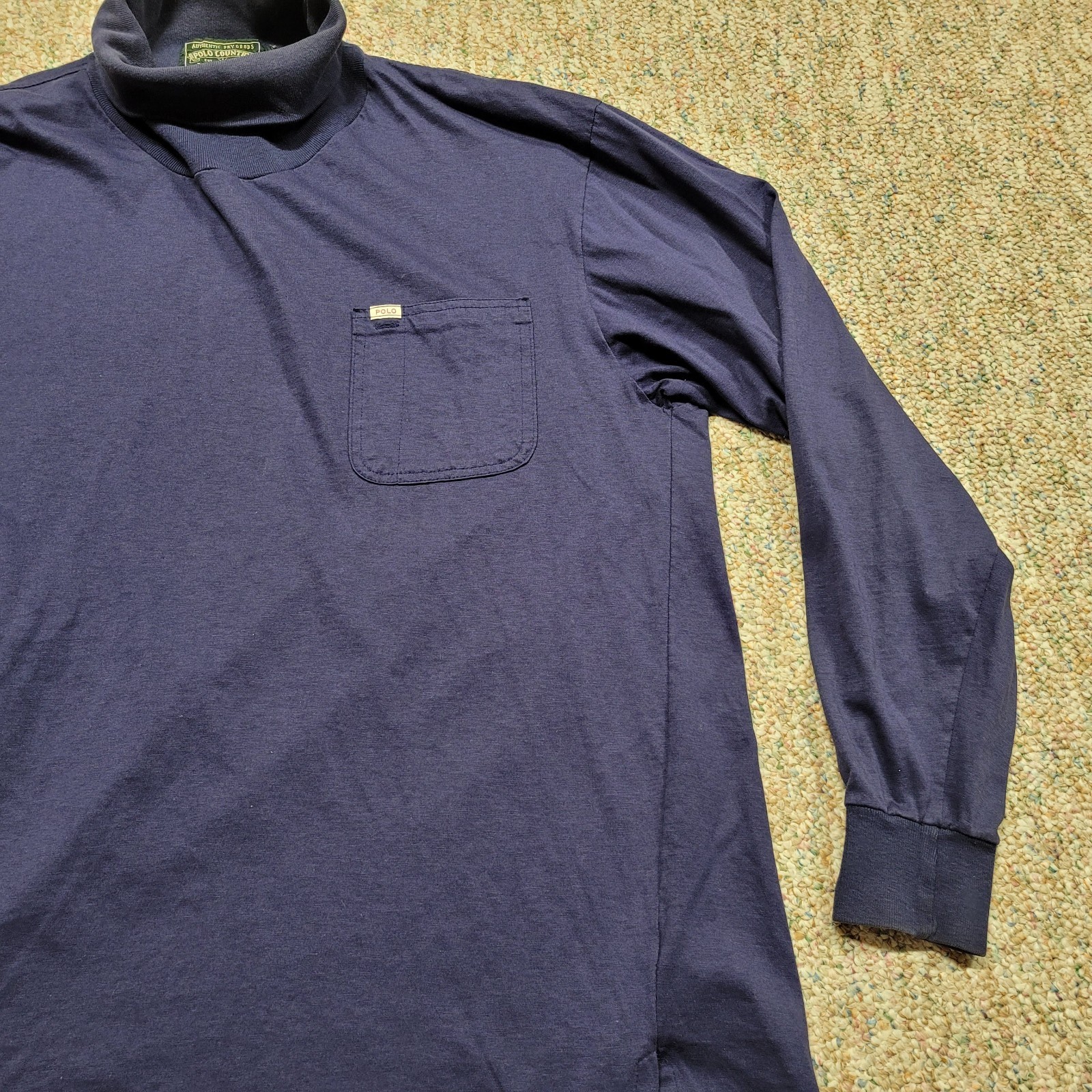 Polo Country Ralph Lauren Shirt Mens Medium Blue Turtleneck Pullover Long Sleeve gallery