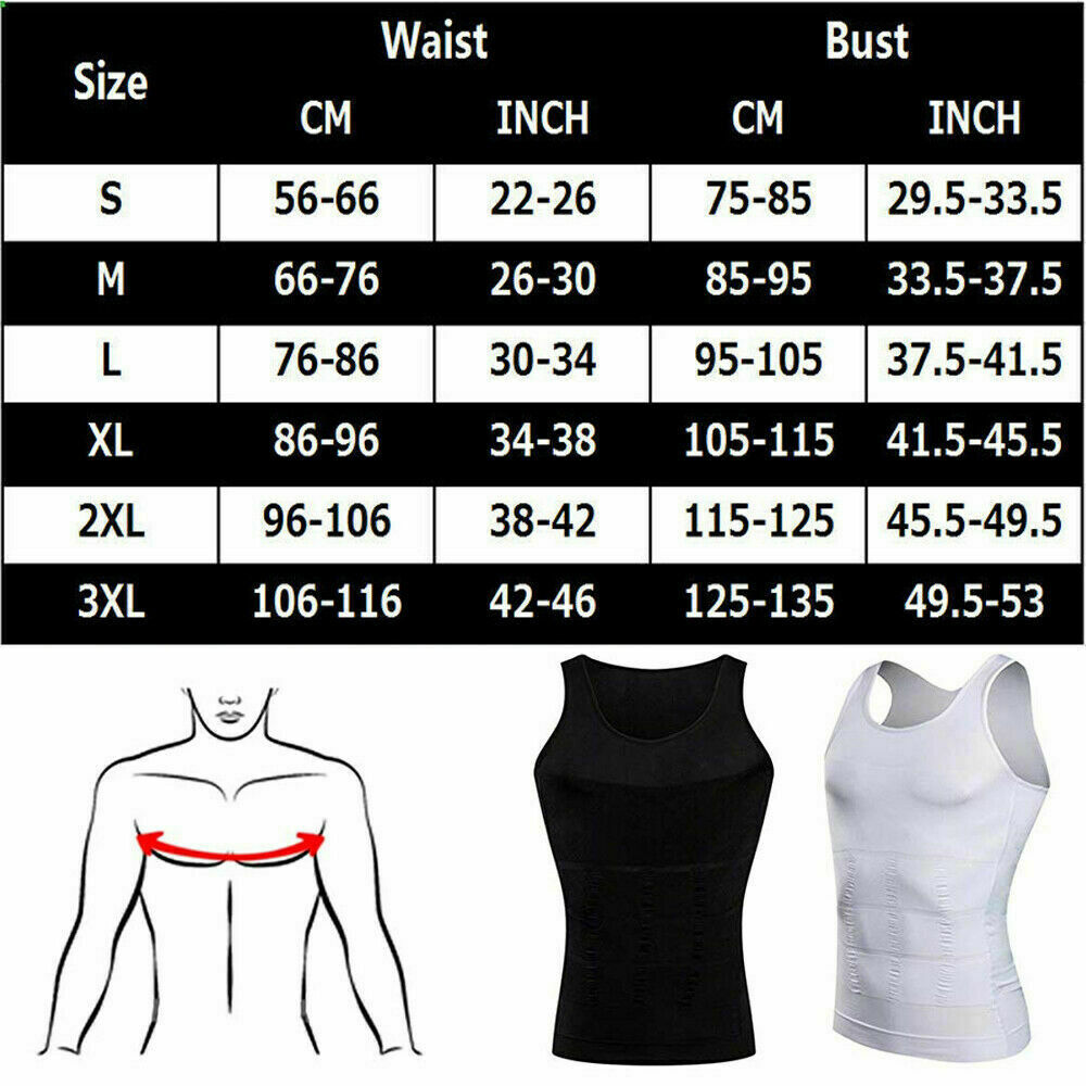 Men Body Shaper Toning T-Shirt Ultra Durable Vest Compression Underwear Tank Top gallery