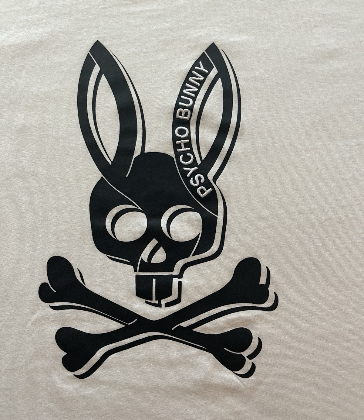 Psycho Bunny Men's Graphic Logo Skull T-Shirt Crew Neck Cotton Knit White 7 gallery