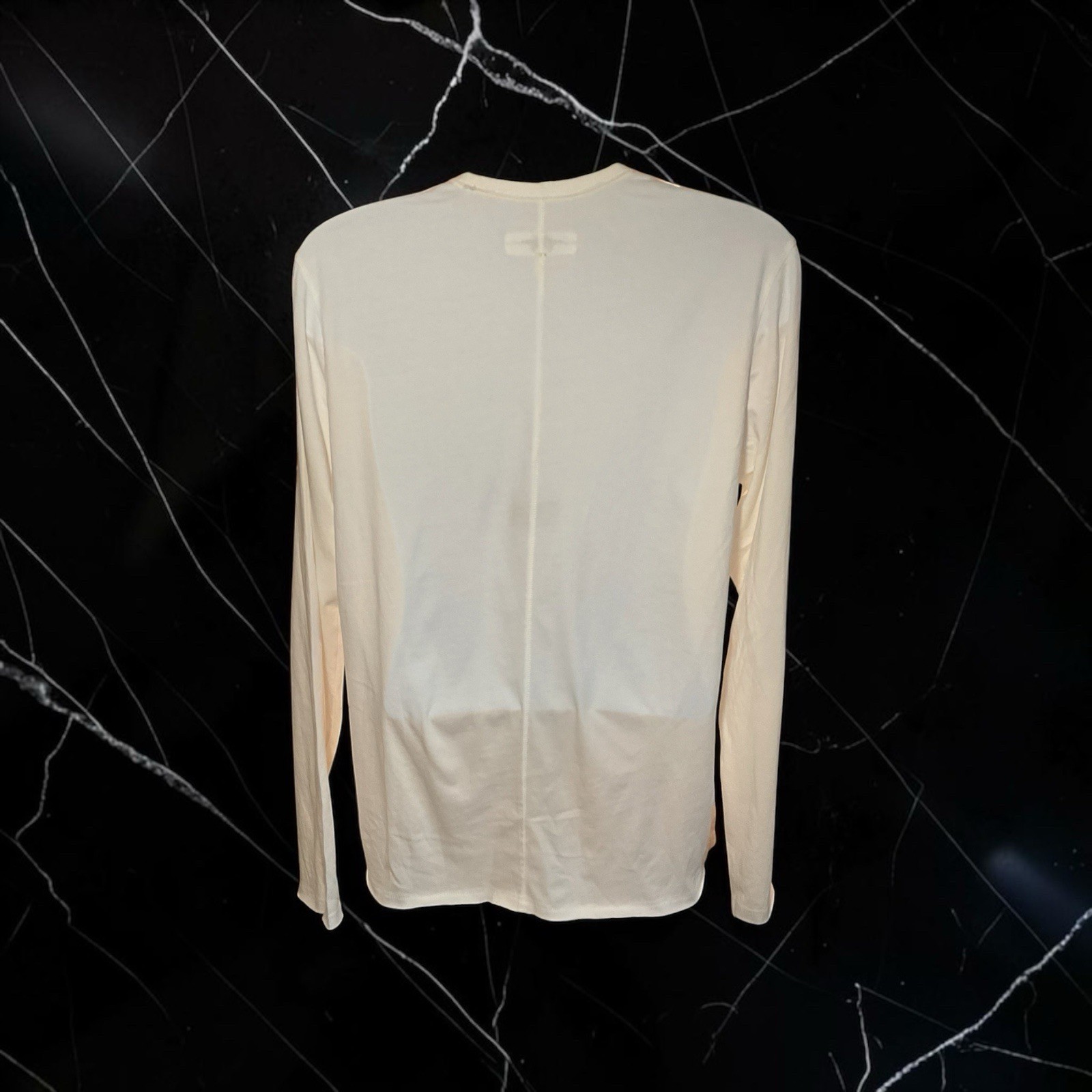 rag & bone Crew Neck Long Sleeve T-Shirt White Solid Men’s Size M gallery