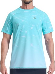 Men’s UPF 50+ Quick Dry Rash Guard Swim Shirt for Beach Fishing Outdoor Sports