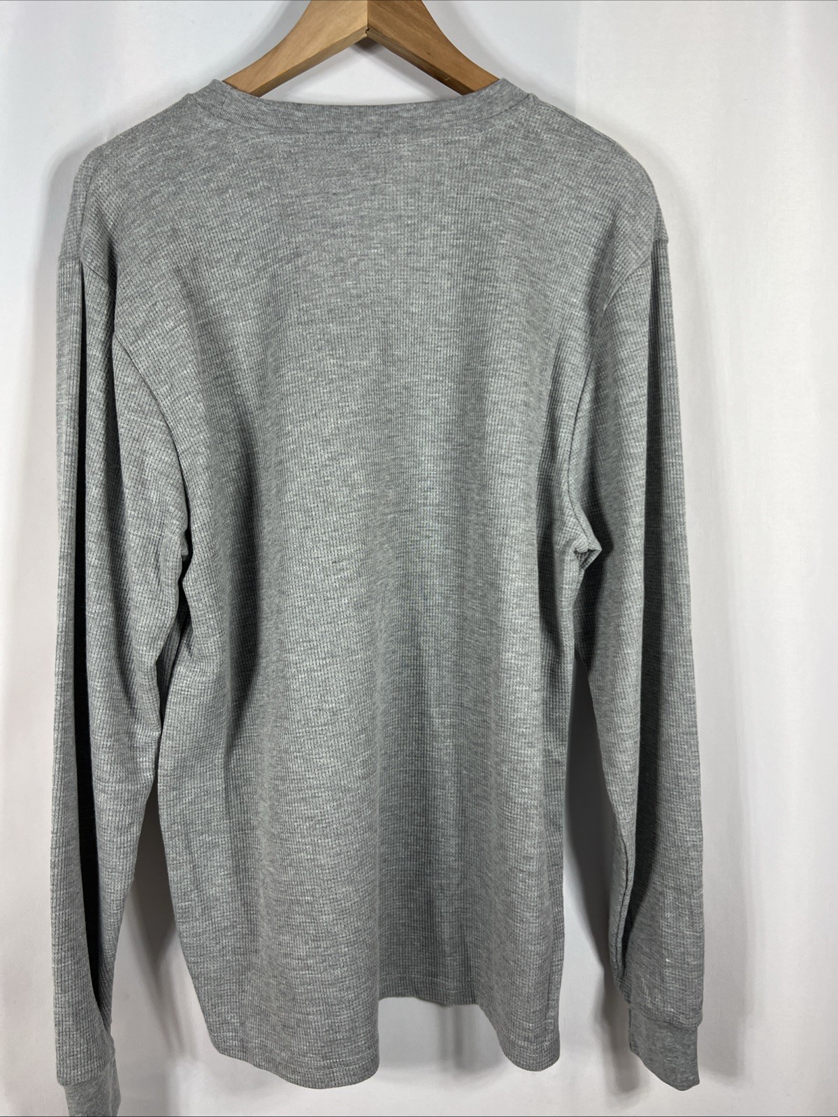 NWT Linea Uomo Gray Waffle Knit Thermal Crew Neck Size XL gallery