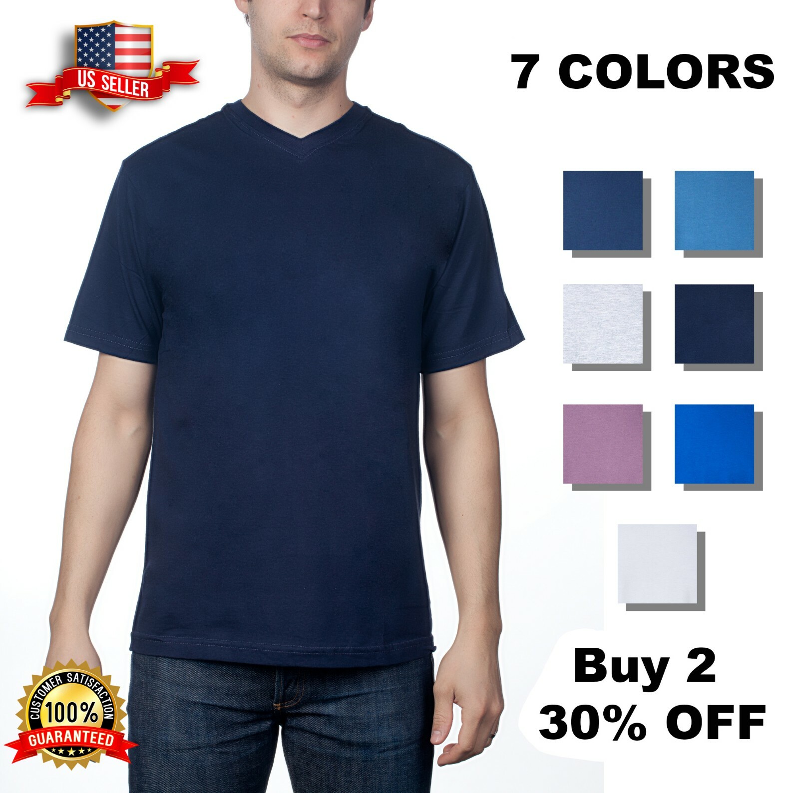 Hering Men’s Basic 100% Brazilian Premium Cotton V-Neck T-Shirt Tee 022B