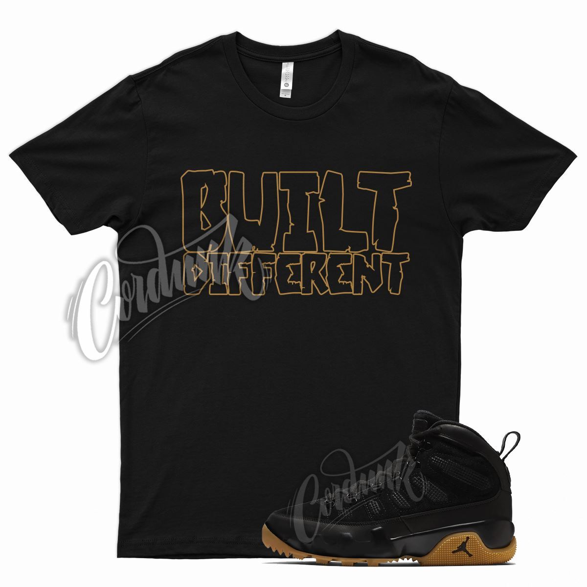 Black BUILT T Shirt for Air J1 9 Boot NRG Light Gum Tan Natural Brown Nine gallery