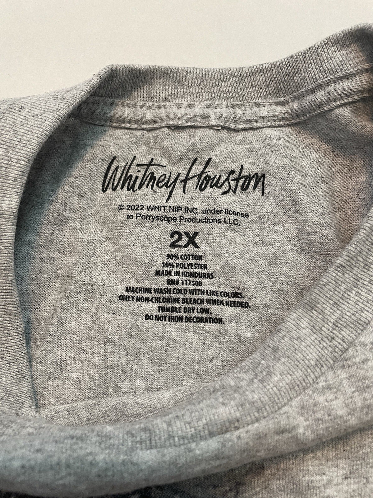 Whitney Houston Grey Shirt Mens XXL Headshot Short Sleeve Graphic T gallery
