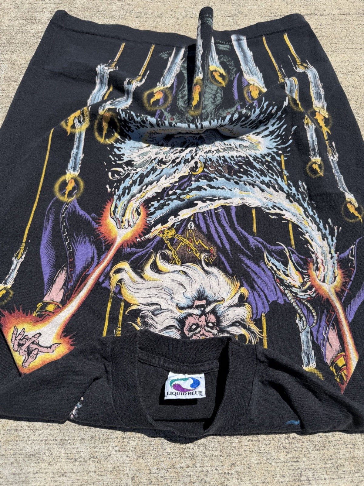 RARE 1994 Liquid Blue Wizard Tee size-L Mint Condition INSANE Front & Back Hit gallery