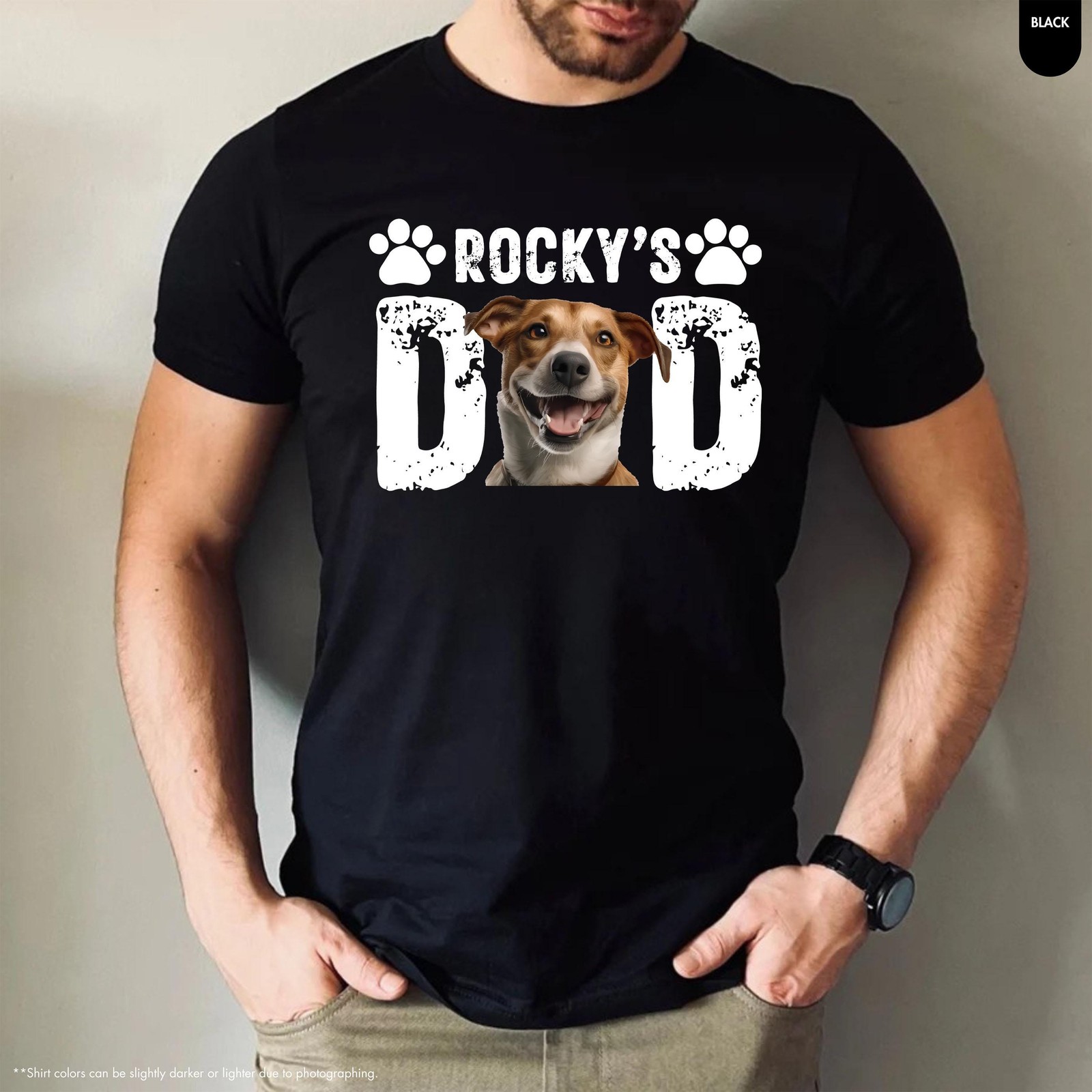 Personalized Dog Dad Shirt Custom Pet Photo & Dog Name Fathers Day Gift gallery