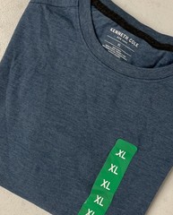 KENNETH COLE Men’s Organic Cotton Blend Crewneck T-Shirt XL BLUE Comfort Stretch