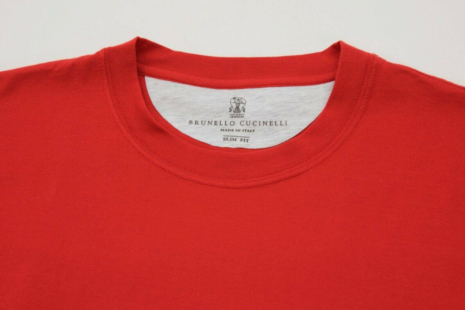 NWT Brunello Cucinelli Men Slim Fit Bright Logo Graphic Crewneck Tee Size M A211 gallery